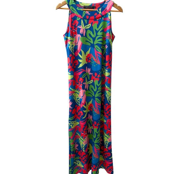Katherine Way Charleston Maxi Dress Packable Multicolored Size Small - Picture 10 of 13